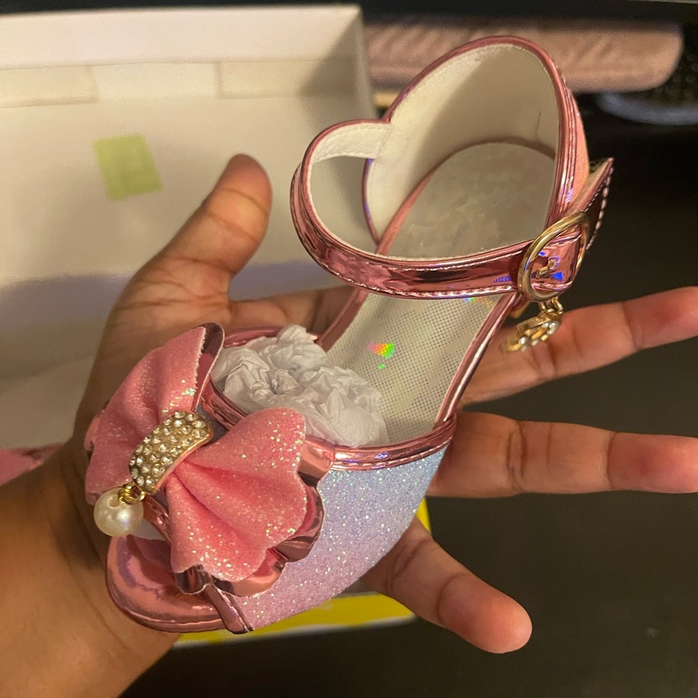 Sparkly Pink Kids Shoes with Bow